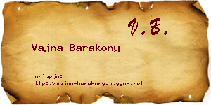 Vajna Barakony névjegykártya